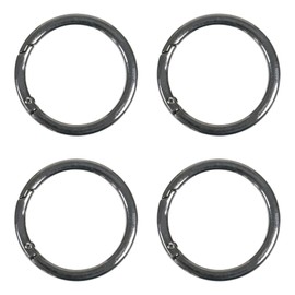 4 Pcs 1 1/2" Metal O Ring Keychain Rings Black Spring O Rings