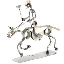 Steelman24 I Nuts and bolts sculpture Polo Player I Handmade ornaments I Made in Germany I I Metal figurine