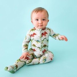 Posh Peanut Footie Zippered Baby Onesies - 2 Way Zipper Sleepers with Designer Footie Grips - Baby Pajamas in Soft Viscose from Bamboo (Preemie) Buddy