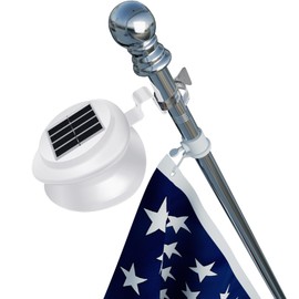 Solar Flag Pole Light White Light 6000K, Flagpole Solar Light for 5ft 6ft Flagpoles, Flag Pole Light Solar Powered Outdoor Waterproof LED for Outside House Garden Fence American Flags Decor (White)