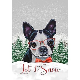 Boston Terrier - Best of Breed - HHS Merry Christmas Garden Flag
