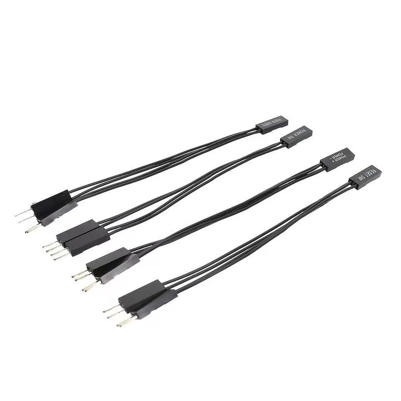 4PCS 2 Pins Single Female to Dual Male Jumper Splitter