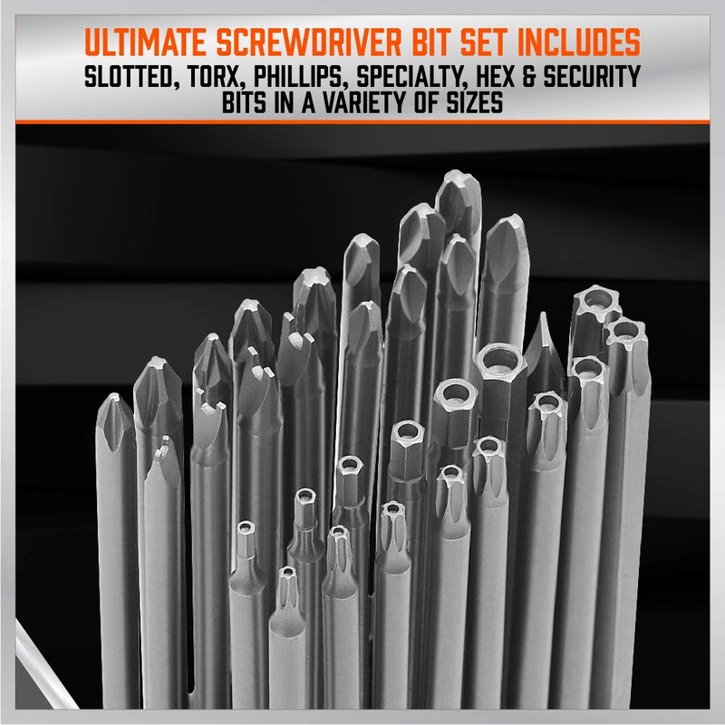 HORUSDY 32-Piece 1/4" Shan Extra Long Security Power Bit Set,