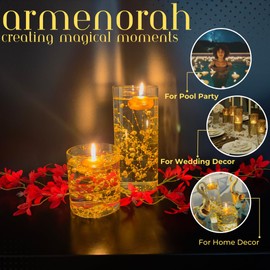 Armenorah Gold Floating Candles, 1.75' Wedding Favors, Unscented, 24 Count