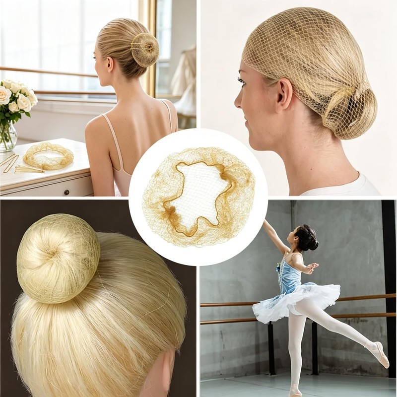 Hair Nets for Buns,20 PCS Bun Nets Blonde and 50
