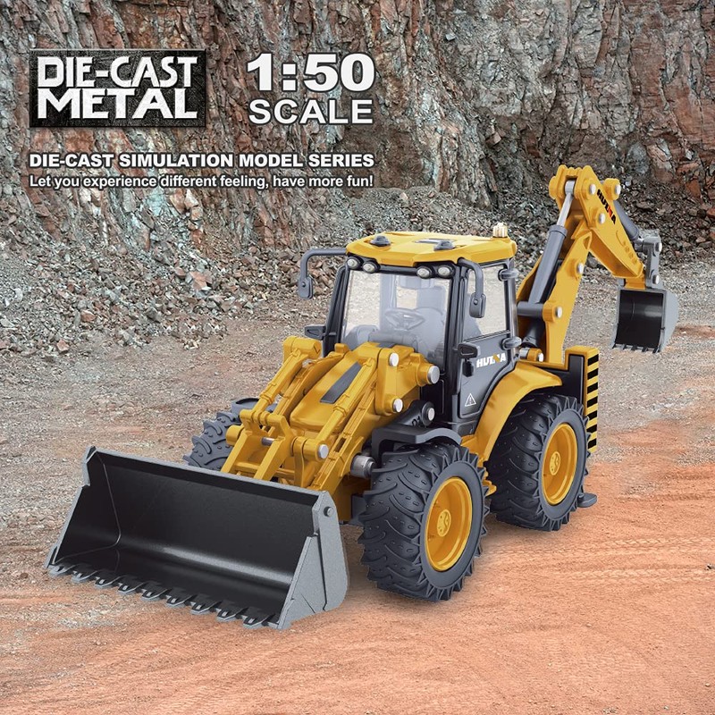 fisca Die-cast excavator backhoe loader front loader truck 1/50 metal