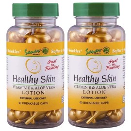 Sanvall Enterprises 2 Pack- Healthy Skin Vitamin E & Aloe Vera Lotion, 60 Caps *EXP 6/24*