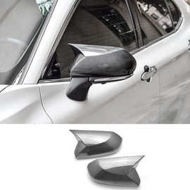 BOYUER 2PCS Car Side Rear View Mirror Guard Cover Caps Trims Exterior Decoration Accessories for Toyota Camry 2018-2025 (Carbon Fiber)