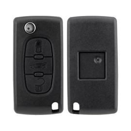 Car Key Shell Replacement 3 Buttons for Peugeot Citroen Flip Key Shell with Screwdriver and Key Ring HU83 Blades CE0523