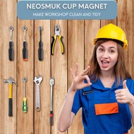 Neosmuk Magnets with Screws, 40lbs Strong Neodymium Disc Magnet with Holes in The Center,Cup Magnet with Mounting Hole Heavy Duty, Round Magnet Rare Earth Magnetic High Strength in Middle,6Pack