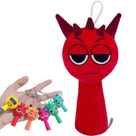 AYNKH Sprunki Plush, Cuddly Doll Plush Toys, Sprenky Key Ring, Sprenky Plush Toys, Soft Stuffed Toy Cuddly Dolls, Christmas, Birthday Gifts Adults, Children (Purple [Deppler])