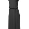 Solid Adjustable Strap Top Double Layer Maxi Dress Ash Grey