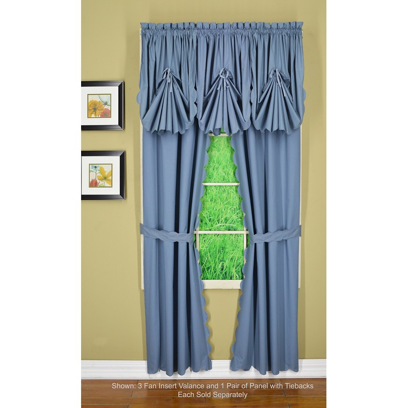 Today's Curtain, Orleans Scallop Curtain, Blue 84" Panel Pair and