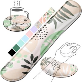 Gimars Memory Foam Wrist Rest Set Ergonomic Support For Keyboard And Mouse Morandi Blue