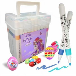 【60 Colors】Acrylic Paint Markers Waterproof - Quick-Dry Professional Art Markers for T-Shirts, Canvas, Wood, Multi-Surface Layering & Crafts, Smooth Overlays & Durable Pigments