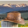 HADZAM Elephant Skin Themed Australian Style Leather Cowboy hat Shapeable