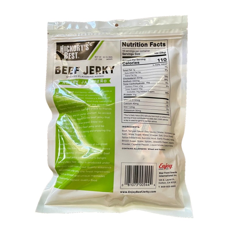 Hickory 4-PACK Hickory's Best Smoked Flavoring Added Honey Jalapeno Beef