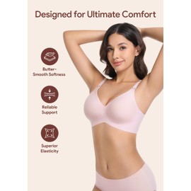 Kohentact Nursing Bras for Breastfeeding Wireless Comfort Maternity Pregnancy Sleep Pink