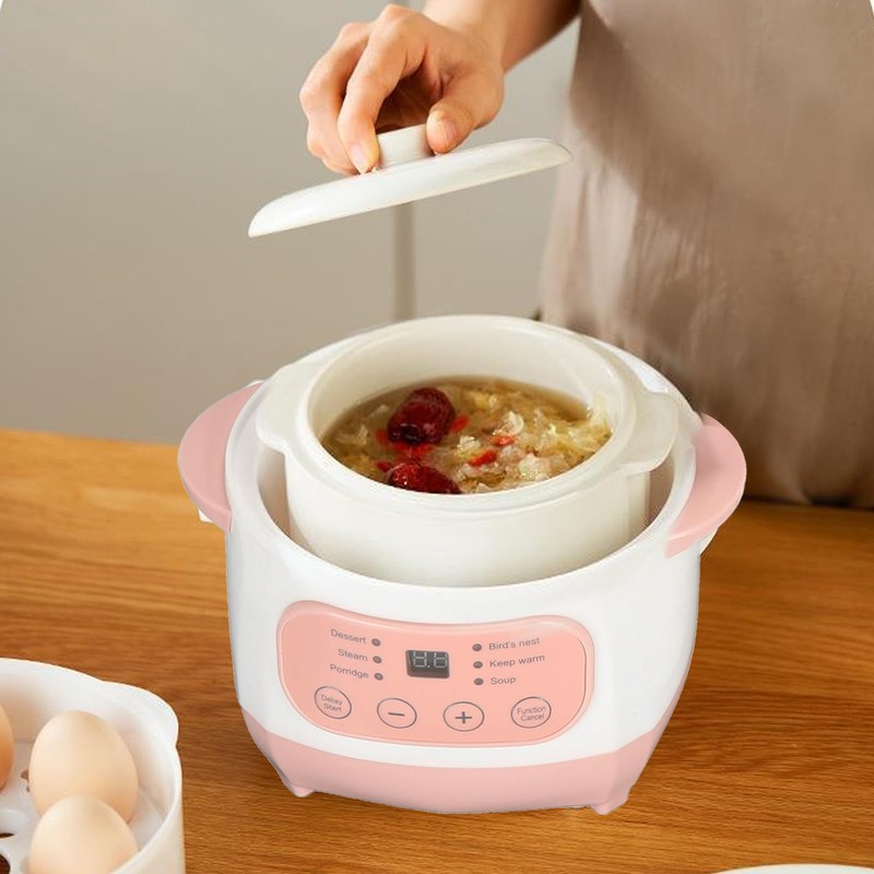 lvifloae Electric Stew Pot Appointment Timing Smart Prevent Dry Burning