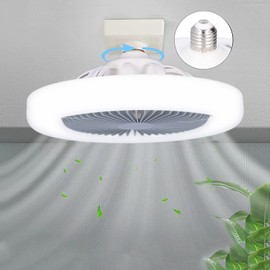 Ventilador de techo con luces, Ventilador de techo de 10 pulgadas de 10 pulgadas con luz para niños en el dormitorio en casa, E27 30W Lámpara de ventilador LED de perfil bajo silencioso