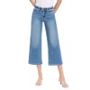 Flying Monkey Women's High-Rise Finished Hem Cropped Wide Leg Jeans