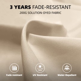 wikiwiki 10ft Patio Umbrellas Offset Outdoor Umbrella Cantilever Hanging Umbrellas w/Infinite Tilt, Fade Resistant Waterproof RECYCLED FABRIC Canopy & Cross Base, for Yard, Garden & Deck, Cream Beige