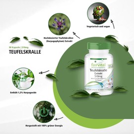 Devil's Claw 510mg Extract 90 Capsules, Harpa Goph Ytum (Vegetarian)