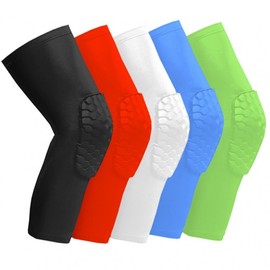 Overseas Volleyball & Basketball Lycra Knee Pads with Honeycomb Anti-Collision EVA for Sports Protection Bo XXL Size/Black Knee Pad Single Pack 10ea