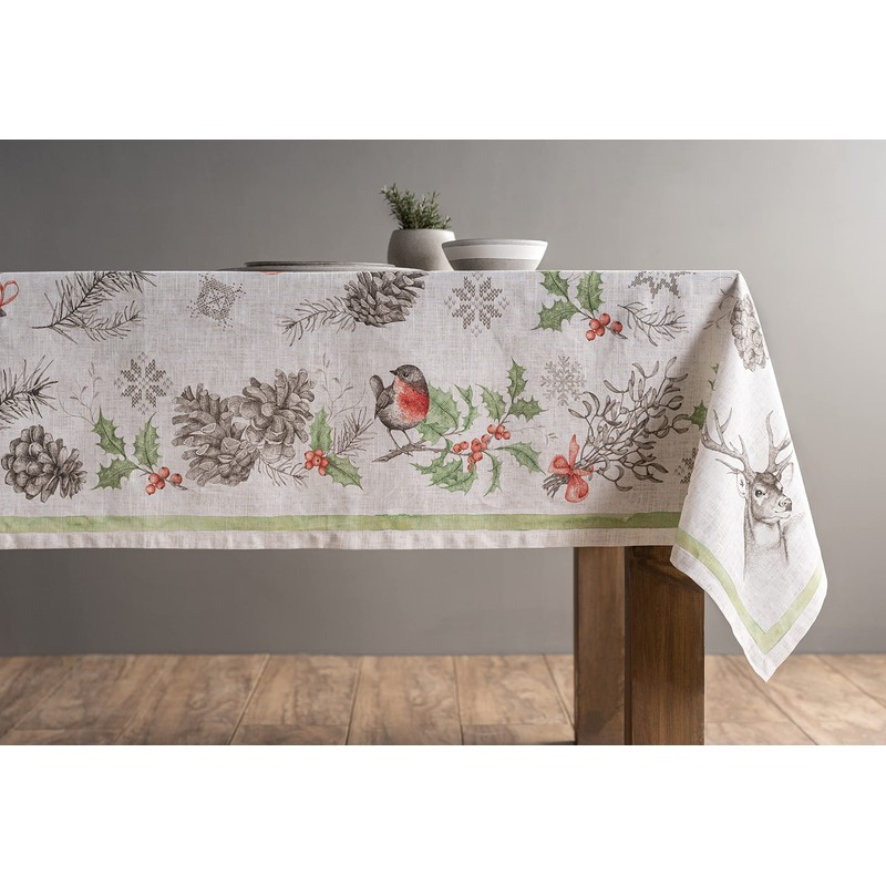 Maison d' Hermine Christmas Dew 100% Cotton Tablecloth for the