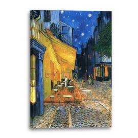 Printed Paintings High-Quality Canvas Picture 20 x 30 cm Vincent van Gogh Night Cafe at the Place du Forum in Arles (1888)