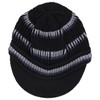 Armycrew Rasta Cotton Rib Knitted Beanie Visor - Black Grey