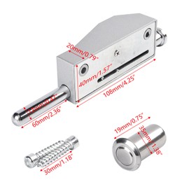 Multi-Purpose Door Bolt, Garage Door Lock, Gate Bolt Lock, Shed Lock, Universal Door Lock, Supplied with 2 Keys, for Internal and External Use, Matte Silver
