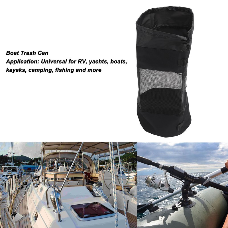 Boat Trash Can Large Capacity Easy to Use Hoop Mesh