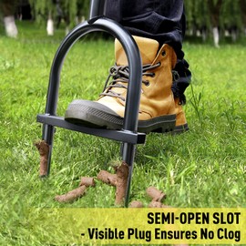 Manual Core Aerator Lawn Tool with 2 Hollow Tines, 38" Sharp Grass Aerator for Compacted Soil & Yard Care, Heavy Duty Garden Aerating Tool with Anti-Slip Foot Bar & T-Handle for Lawn Health
