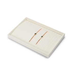 Oirlv Velvet Jewellery Tray Stackable Jewellery Organiser Tray for Long Chain Bracelet Necklace Organiser and Display