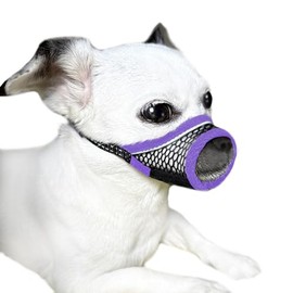 MoiiLavin Dog Muzzle, Soft Mesh Muzzles for Small Medium Large Dogs Chihuahua Poodle Husky, Breathable Dog Mouth Guard for Biting Chewing Grooming, Allow Panting Drinking (Purple, S)