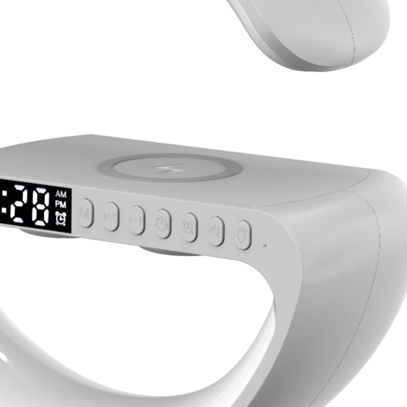 Smart Ambient Light 15W Wireless Charging Bluetooth Speaker Alarm Clock