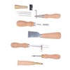 Leather Working Tools Set Log Color Curved Handle DIY Hand