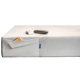 TDY TEX Pocket Sheets Fitted Sheet with Integrated Pockets up to 35 cm Height, 100% Cotton, Oeko-Tex, Tidy, Also up to 160 cm Width (140 x 200 - 160 x 200; White)