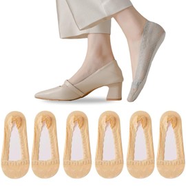 Wioklwe Women No Show Socks - Non Slip Lace Invisible Socks Lace Socks Ankle Socks Invisible Ultra Low Cut Liner Socks Lace Boat Socks