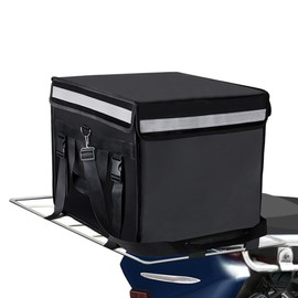 TooCust Large Insulated Food Delivery Bag with Fixed Base and Internal Frame, XL-18.1"x13.8"x13.8", Commercial Pizza Delivery Bag w/Divider, Waterproof & Foldable Catering Bag Food Deliveries, Black