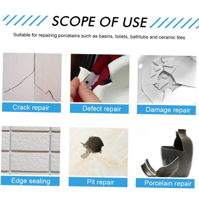 DOITOOL Fast-Drying Ceramic Repair Paste Kit for Tile Repair Fix