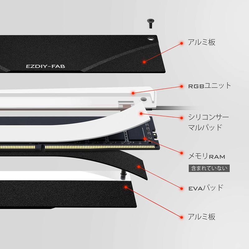 EZDIY-FAB New Version RGB RAM Cooling Memory Heatsink Addressable with