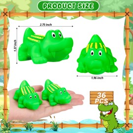 18 pcs Rubber Alligator Bath Toy Mini Plastic Crocodile Float Squeak Toy Bathtub Toys Bulk