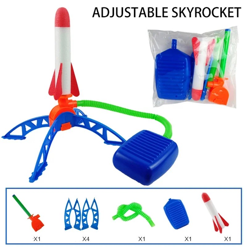 Air Powered Rocket Launcher Toy for Kids – Foot Pump