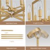 peskoe Gold Chandelier Modern Geometric 6-Light, Farmhouse Dining Room Light