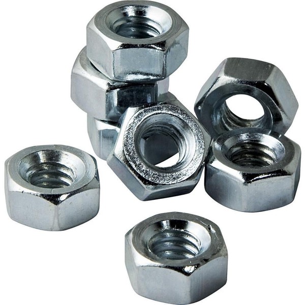 5/16-18 Zinc Coated Hex Nuts, Pack of 8