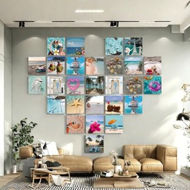 Leifyson 70PCS Summer Beach Wall Collage Kit Aesthetic Pictures, blue Collage Print Kit,Bedroom Decor for Teen Girls,VSCO Girls Bedroom Decor, Room Decor Aesthetic, 4x6 Inch