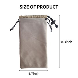 Toeloioh 2Pcs E/M/F Shield Sleeve for Cell Phone，8.07 x 4.4 inch E/M/F Protection Phone Pouch，Velvet E/M/F Blocker for Smartphone, Defense Against Signal Intrusion Beige