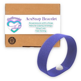 AcuSnap Rubber Band Snap Bracelet-Anxiety Relief Acupressure Band with a "Snap"-Refocus Your Mind During Unwanted Behaviors-Great for Panic Attacks, Addictions, Stress (Small 6, Purple Passion)